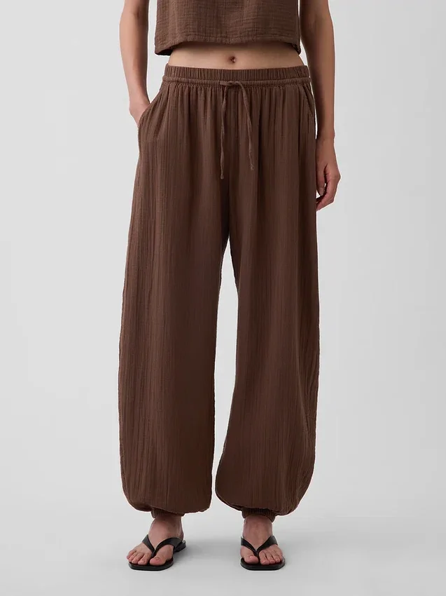 Pantalones de chándal de gasa de algodón