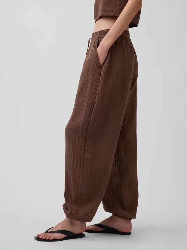 Pantalones de chándal de gasa de algodón