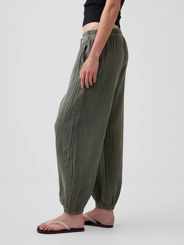 Pantalones de chándal de gasa de algodón
