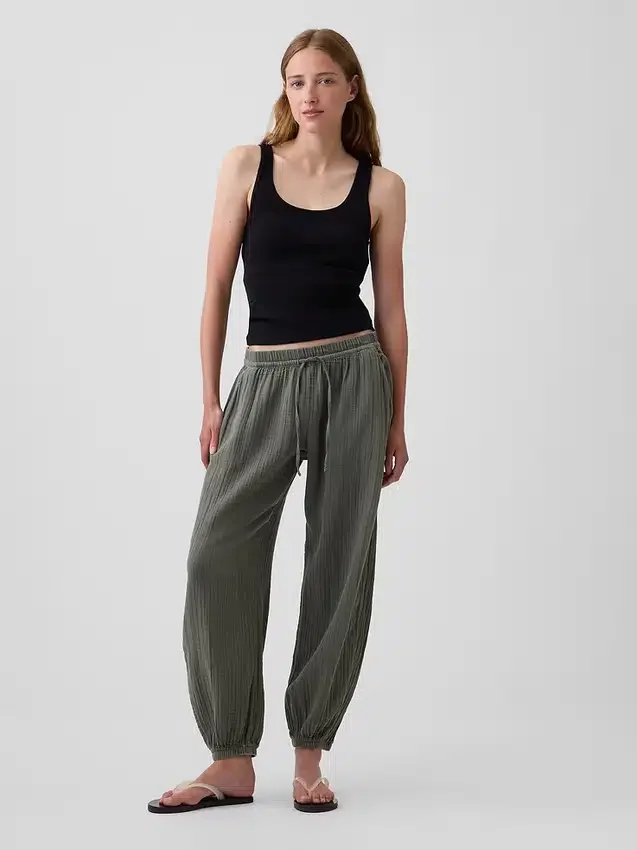 Pantalones de chándal de gasa de algodón