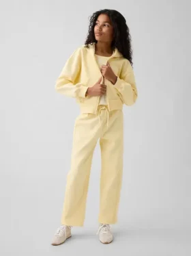 Pantalones de chándal para niños Vintagesoft de corte holgado con ribete de encaje