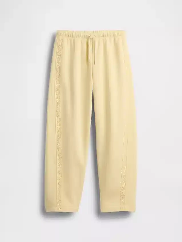 Pantalones de chándal para niños Vintagesoft de corte holgado con ribete de encaje