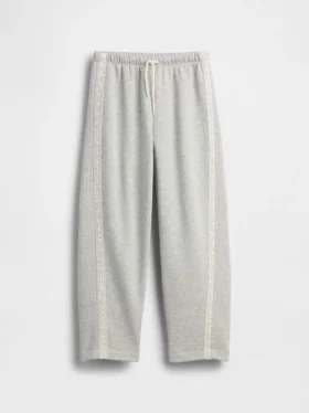 Pantalones de chándal para niños Vintagesoft de corte holgado con ribete de encaje