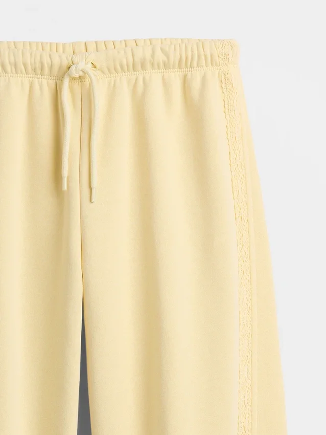 Pantalones de chándal para niños Vintagesoft de corte holgado con ribete de encaje