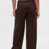 Pantalones de cintura media con doble cintura