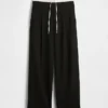 Pantalones de cintura media con doble cintura
