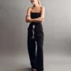 Pantalones de cintura media con doble cintura