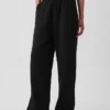 Pantalones de gasa de algodón con dobladillo abierto