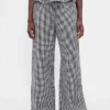 Pantalones de gasa de algodón con dobladillo abierto