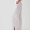 Pantalones de gasa de algodón con dobladillo abierto