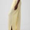 Pantalones de gasa de algodón con dobladillo abierto
