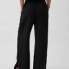 Pantalones de gasa de algodón con dobladillo abierto