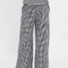 Pantalones de gasa de algodón con dobladillo abierto