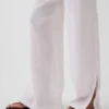 Pantalones de gasa de algodón con dobladillo abierto