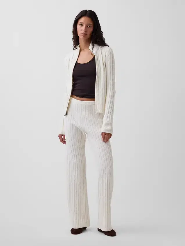 Pantalones de jersé con diseño de trenzado CashSoft