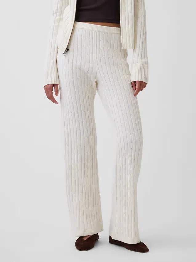 Pantalones de jersé con diseño de trenzado CashSoft