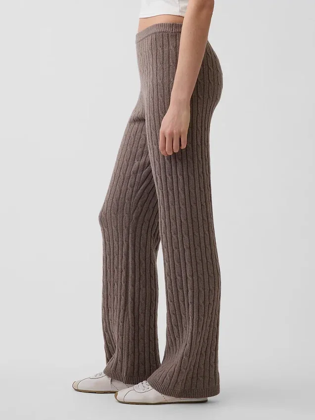 Pantalones de jersé con diseño de trenzado CashSoft