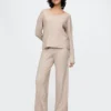Pantalones de jerséu CashSoft con canalé ancho