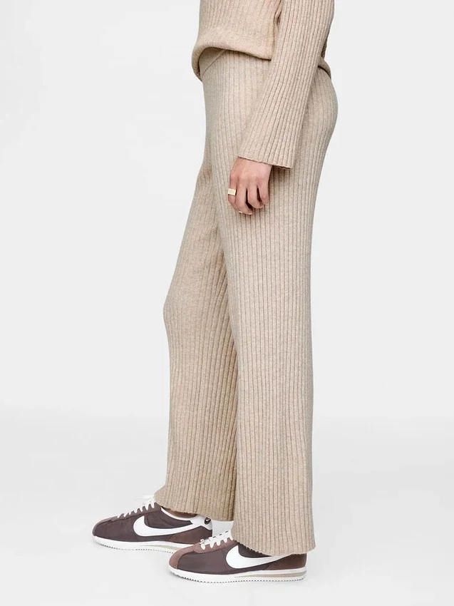 Pantalones de jerséu CashSoft con canalé ancho