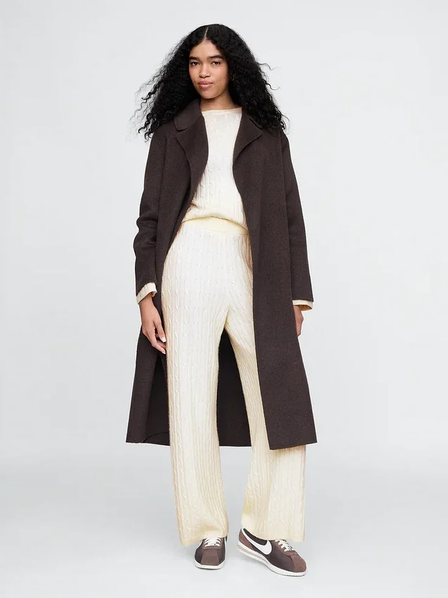 Pantalones de jerséu con tejido trenzado CashSoft
