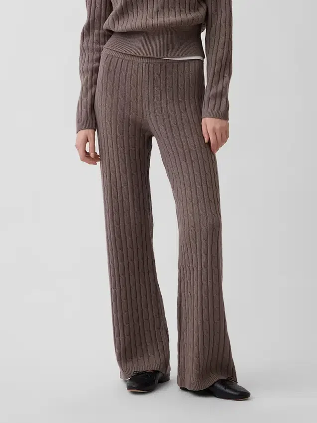 Pantalones de jerséu con tejido trenzado CashSoft