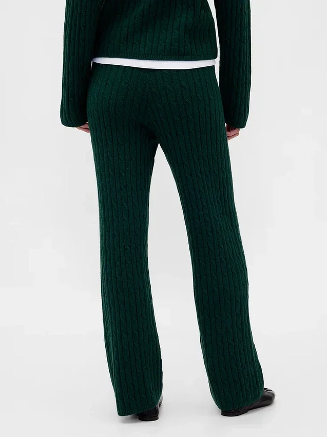 Pantalones de jerséu con tejido trenzado CashSoft