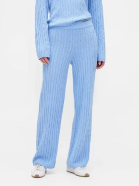 Pantalones de jerséu con tejido trenzado CashSoft