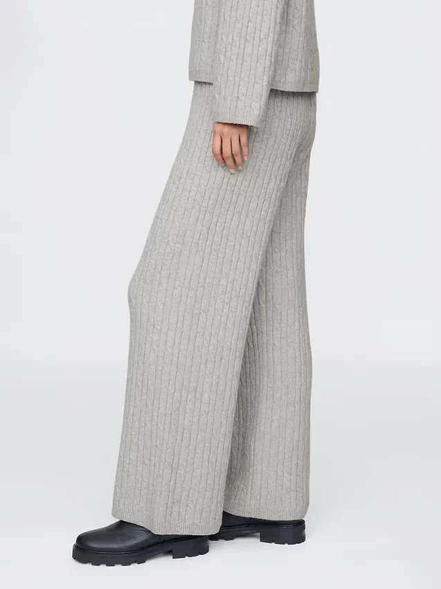 Pantalones de jerséu con tejido trenzado CashSoft