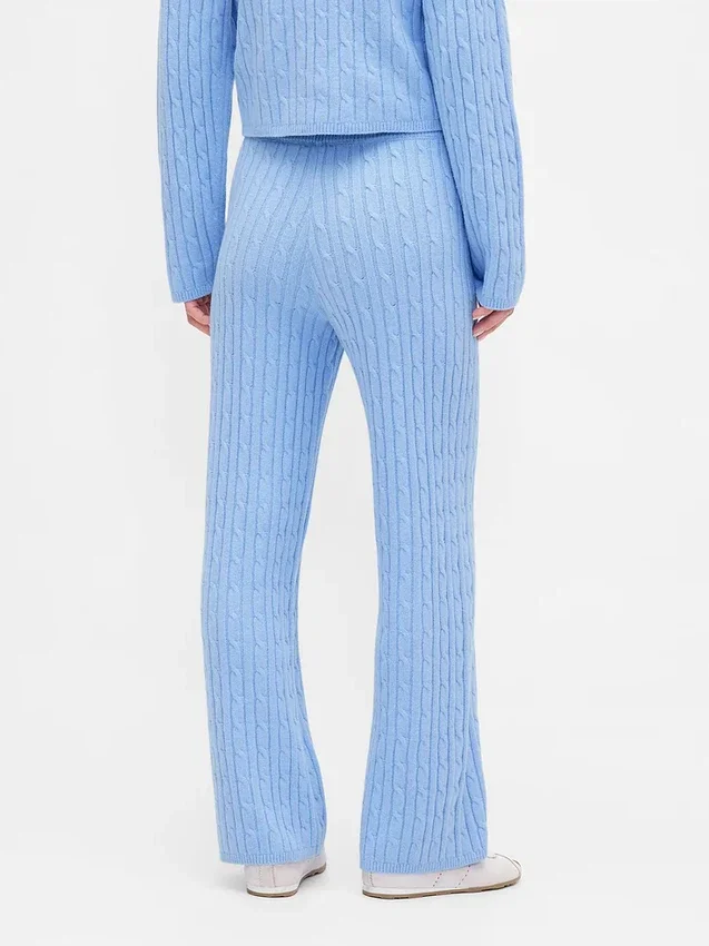 Pantalones de jerséu con tejido trenzado CashSoft