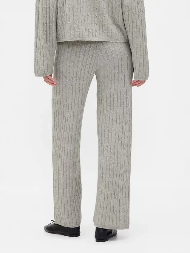 Pantalones de jerséu con tejido trenzado CashSoft