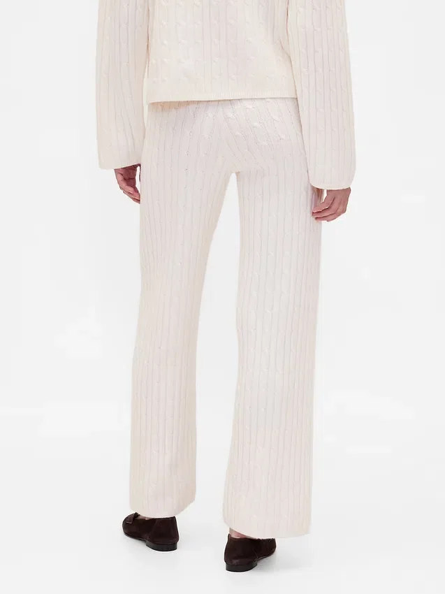 Pantalones de jerséu con tejido trenzado CashSoft