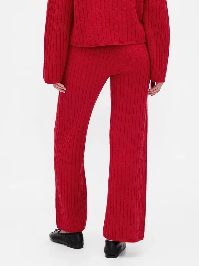 Pantalones de jerséu con tejido trenzado CashSoft