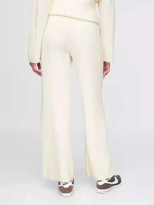 Pantalones de jerséu con tejido trenzado CashSoft