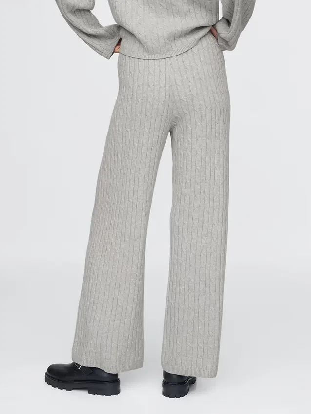Pantalones de jerséu con tejido trenzado CashSoft