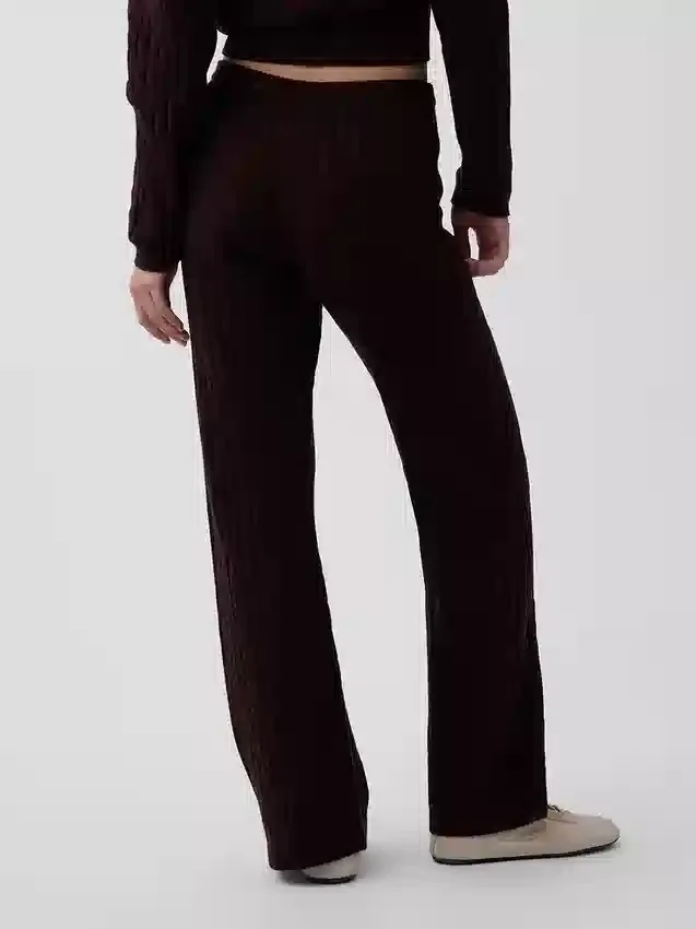 Pantalones de jerséu con tejido trenzado CashSoft