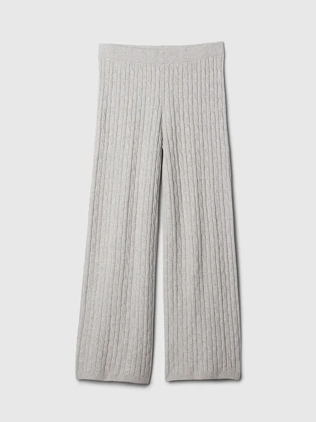 Pantalones de jerséu con tejido trenzado CashSoft