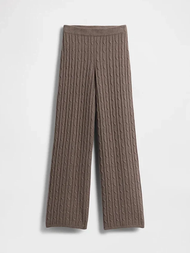 Pantalones de jerséu con tejido trenzado CashSoft
