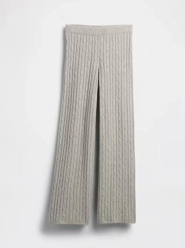 Pantalones de jerséu con tejido trenzado CashSoft