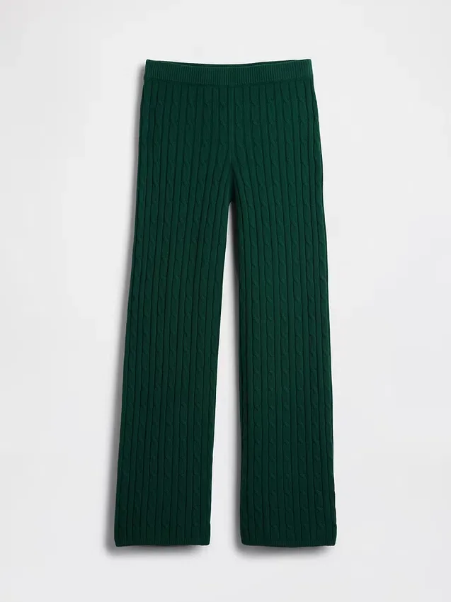 Pantalones de jerséu con tejido trenzado CashSoft