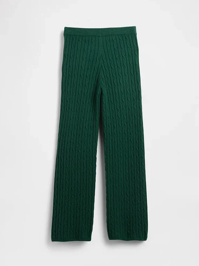 Pantalones de jerséu con tejido trenzado CashSoft