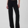 Pantalones de jerséu de talle bajo de mezcla de algodón con corte de bota