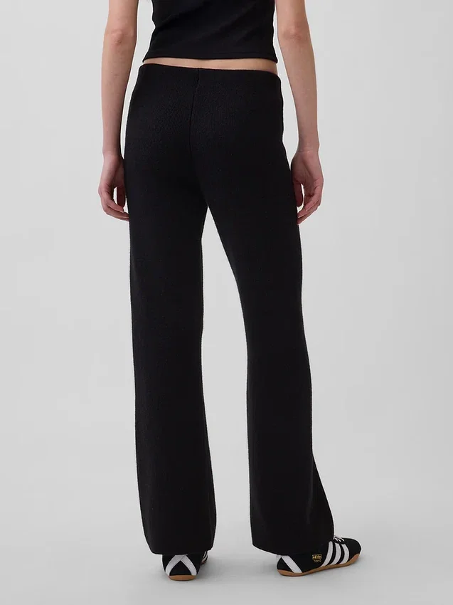 Pantalones de jerséu de talle bajo de mezcla de algodón con corte de bota