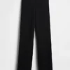 Pantalones de jerséu de talle bajo de mezcla de algodón con corte de bota