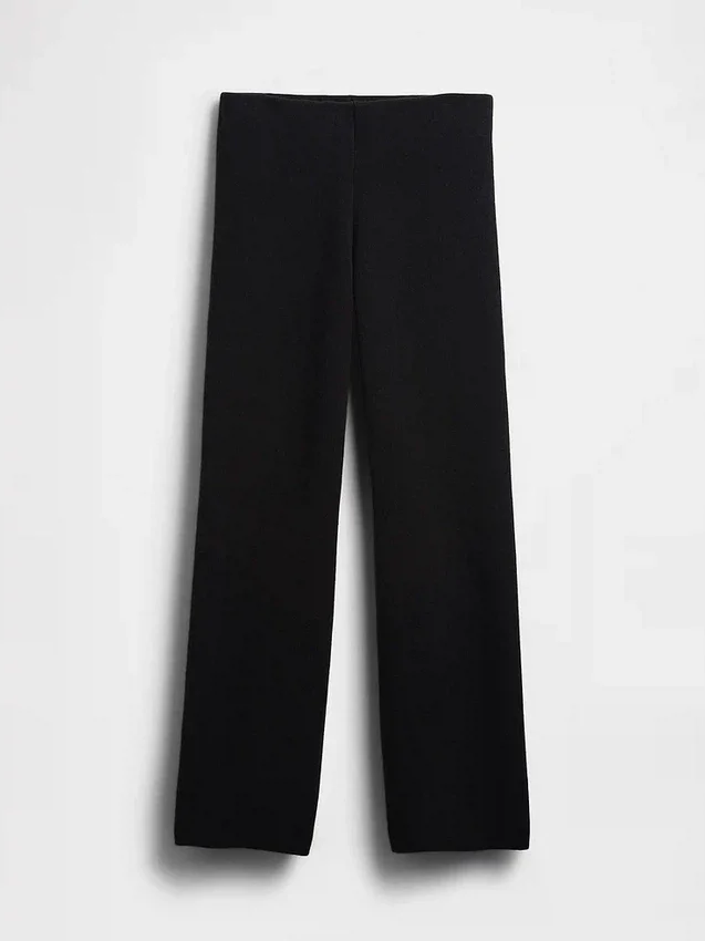 Pantalones de jerséu de talle bajo de mezcla de algodón con corte de bota
