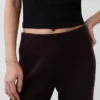 Pantalones de jerséu de talle bajo de mezcla de algodón con corte de bota