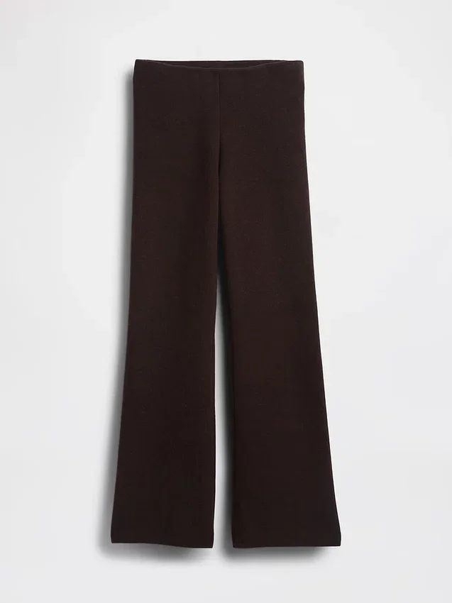 Pantalones de jerséu de talle bajo de mezcla de algodón con corte de bota
