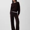 Pantalones de jerséu marrón con punto Shaker de CashSoft
