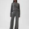 Pantalones de jerséu marrón con punto Shaker de CashSoft