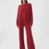 Pantalones de jerséu marrón con punto Shaker de CashSoft