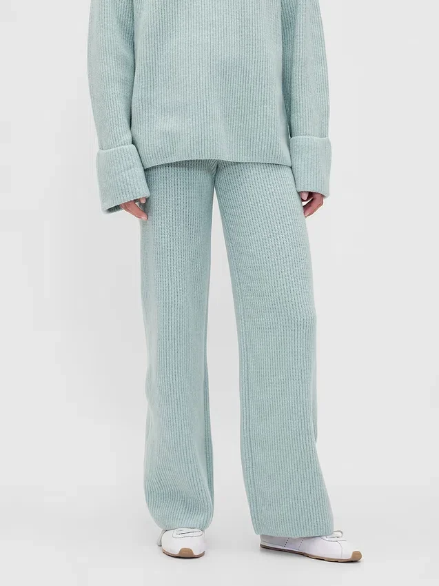 Pantalones de jerséu marrón con punto Shaker de CashSoft